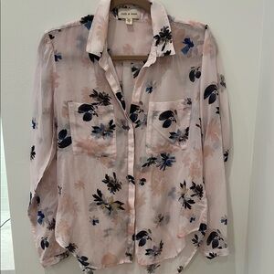 Cloth & Stone Floral Blouse - Pink and Blue